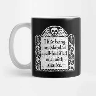 I Like Being an Island, Wednesday Addams Quote Mug